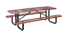 Vestil PT-MX-3096-BN Steel Picnic Table Expanded Metal Rectangle Top 30 in. x 96 in. Brown