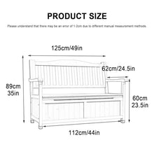 GQMYCDM Outdoor Storage Bench, Patio Storage Box, with Armrests and Backrests, Garden Furniture, Weatherproof Bench, for Garden, Home, Patio, Pools(Blue)
