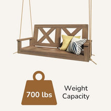 Porchgate Amish Heavy Duty 700 Lb Farmhouse Porch Swing W/Ropes (4 Foot, Warm Walnut Stain)