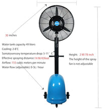 Rong Tian X Patio misting fan, outdoor commercial use, carnival venue, farming facility, greenhouse, etc. for physical cooling. 30-inch, 350W. (350W-30 inches)