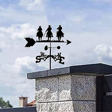 Weather Vane Three Cowboys Riding Wind Vane Wind Direction Indicator Weathervane Stainless Steel for Outdoor Garden Gazebo