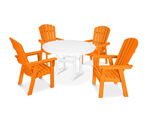 POLYWOOD® Nautical Dining Set, Tangerine/White
