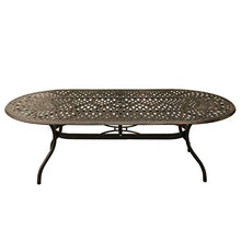 Oakland Living Contemporary Modern and Ornate Outdoor Mesh Lattice Aluminum 95 inch Bronze Oval Dining Set with Ten Chairs