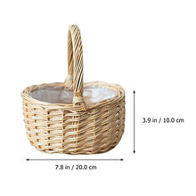 YOtat Basket Flower Storage Wicker Woven Baskets Rattan Wedding Picnic Fruit Girl Seagrass Candy Willow Pot Handwoven (D 20X17X10Cm) (D 20X17X10Cm)