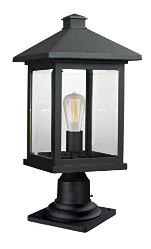 Z-Lite 1 Light Outdoor Pier Mount Light 531PHBR-533PM-BK