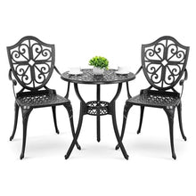 DUYHBAWRS 3 Piece Garden Patio Bistro Table Set Bronze Camping Sedentary Outdoor Dining Furniture