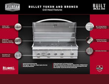Bullet by Bull Stainless Steel Outdoor Kitchen Set - Built-In Liquid Propane Grill, Perfect for Entertaining -BBQ Kitchen Isl& Bundle - Includes 4 Burner Grill, Single Access Door & Side Burner