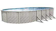 Wilbar Pools 'Meadows' 12 ft x 18 ft Oval Above Ground Swimming Pool | 52 Inch Resin Protected Steel Sided Walls | Bundle Includes: 25 Gauge Overlap Liner & Widemouth Skimmer