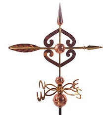 Dalvento 408C Scrolled Arrow Weathervane Pure Copper Directionals and Globes, Large