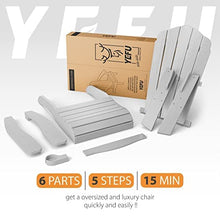 YEFU Oversized Plastic Adirondack Chair Set of 2 with Cup-Holder Weather Resistant Grey