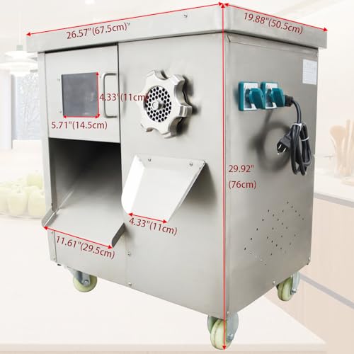 INTSUPERMAI Electric Meat Grinder and Slicer Commercial 110V with 5MM Blade Silver
