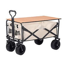 HBJWOV Folding Cart Portable Foldable 150L Large Capacity Multifunction Cart Outdoor Camping Table Light Wagon BBQ Trolley(Trolley and Table A)