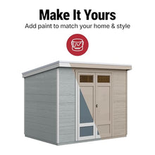 Handy Home Products Highland 8x6 Modern Wooden Storage Shed with Floor Kit and Palram roof- Does not Include Paint