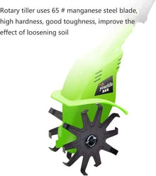 LBAawxe MekUk Garden Tiller & Cultivator Rotavator Cordless Electric tillers, Working Width 10 cm, Depth 25 cm, Adjustable Handle for Garden Care Compacted Soils and Lawn Yard