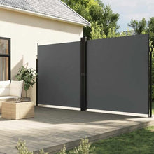 QZZCED Retractable Side Awning Anthracite Retractable Side Awning for Outdoor Shade and Privacy, Adjustable Waterproof UV-Resistant Polyester Cover 100% polyester with