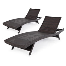 IDZO Katalina Chaise Lounge Set of 2, 500lbs, UV Wicker, Reclining Backrest