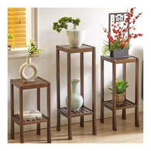 WOAITIANTIAN Vase Stand Low Leg Bonsai Rack, Home Decoration Wood Plant Stand Walnut Colour(Large)