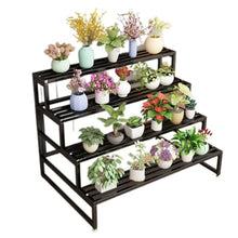 Plant Stand Plant Stand Corner Rectangle Plant Shelf 4-Tier Metal Ladder Shelf Floor Standing Flower Pot Rack Black Flower Rack Garden Flower Display Shelf Large Capacity Flower Pot Stand for Balcony