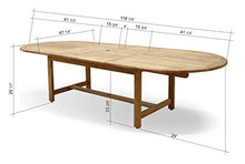 Amazonia Lothian 13-Piece Oval Patio Dining Set Teak Wood Extendable White Chairs