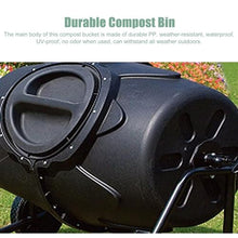 Tumbler Large Compost Bin, 170L Outdoor Yard Trash Can with Wheels, 360° Rolling Compost Bin, Mobile Heavy Duty Garbage Dumpster, for Parks, Gardens, Farms, Orchards