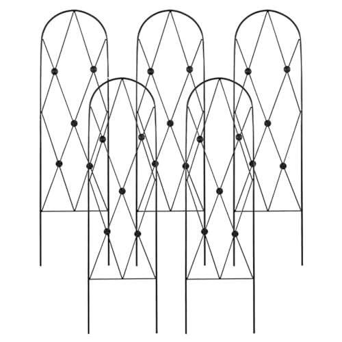 American GardenWorks Button Pot Trellises, Black, 46.5" H, Pack of 5