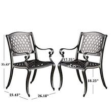 Christopher Knight Home Hallandale Outdoor Cast Aluminum Chairs, 2-Pcs Set, Antique Matte Black