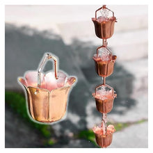 XHsghSEG rain Chain, Copper Flower Design Gutter Downspout Alternative for Garden Balcony Yard Multiple Sizes(2.4 m (7.8ft))