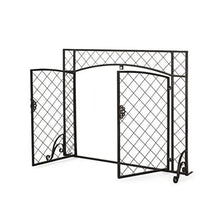Fireplace Screen Iron Fireplace Screen Fire Protection Fence Matte Black Screen Fireplace Decoration Accessories Screen Fireplace Fire Screen (Color : B)