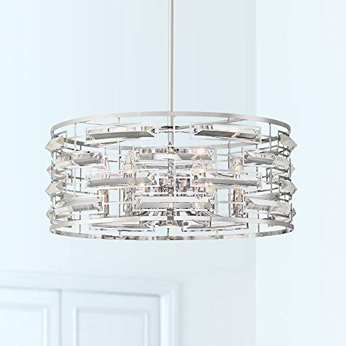 Smart 20" Wide Nickel and Crystal Modern 6-Light Pendant Light