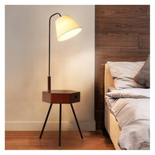 LUYOUBOZHU Floor Lamp 3-Tone LED End Table Lamp with Drawer, Nightstand for Bedroom Living Room(Natural)