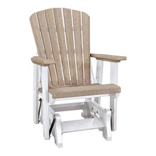 American Furniture Classics OS Home and Office Model 515WWWT Fan Back Glider in Weatherwood with a White Base