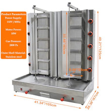 WYDDDARY Commercial Gas Shawarma Grill Machine 2800Pa 2-Station Auto-rotate