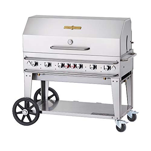 Crown Verity 48'' Rental Mobile Grill w/Roll Dome - Bulk Propane Tanks Model