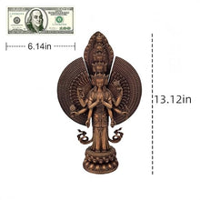 FENGSHUI-CAISHEN Pure Copper Thousand Hand Guan Yin Statue Brass