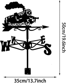 Train Weathervane for Garden Yard Weather Vane Ornaments with Arrow Wind Vane Measuring Tool for Roof Backyard Wind Direction Indicator