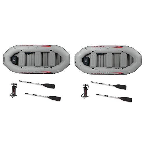 Intex Mariner 4-Person Inflatable Dinghy Boat and Oars Set