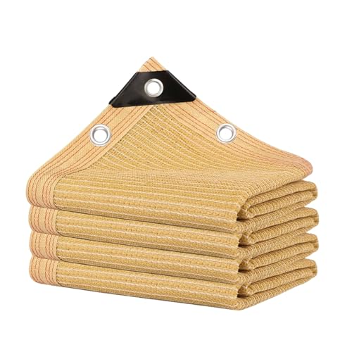 LIHDNGXM 95％ Beige Shade Cloth with Grommets HDPE Shade Net for Garden Breathable Sun Shade Cloth Breathable Fabric Mesh Tarp for Beach Patio and Backyard(40x40ft)