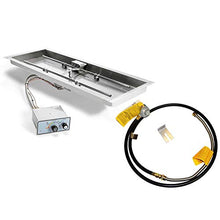 HPC Fire Push Button Flame Sensing Gas Fire Pit Kit, 30x12-Inch Pan 24x6-Inch Burner, Propane for Small Tank (TOR-FPPK30X12-H-FLEX-LP-ST)