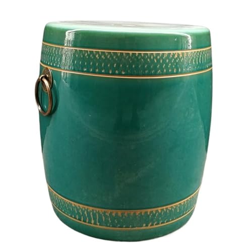 LINKIO Garden Stool Chinese Ceramic Stool Soft Furnishing Design Drum Stool Side Table Sitting Pier Decorative Chair Marble Pattern Dressing Change Shoes Round Stool Ottomans