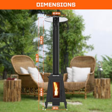 75,000 BTU Wood Pellet Outdoor Patio Heater with Glass Viewing Window