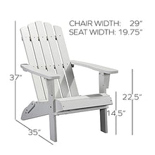 PolyTEAK Folding Adirondack Chair Set of 12 Weather Resistant Outdoor Furniture White
