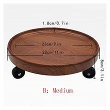 ZOCWJK Plant standPlant Pedestal Stand Household Bonsai Base Round Imitation Wood Mobile Flower Pot Tray Base with Universal Wheels Pedestal Stand for Display,One Color-19cm