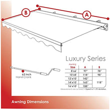 ADVANING SG Series, 14'x10' Manual Retractable Awning, Fully Assembled Quality UV+ Sun Shade Canopy, Color: Burgundy, MA1410-A108NG
