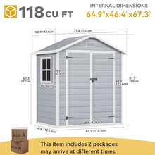 DWVO 6x4.4ft Resin Large Storage Shed with Window & Vents & Floor