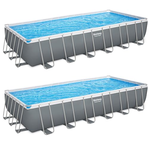 Bestway Power Steel 24’ x 12' x 52” Above Ground Pool w/Sand Pump, 2 Pack