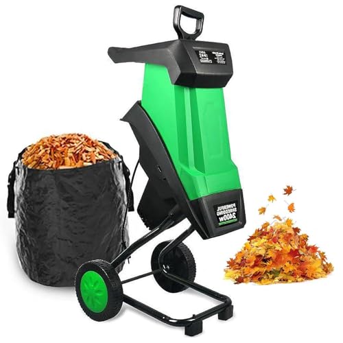 Wood Chippers, Shredders, & Mulchers,2400W Electric Garden Shredder - Versatile Leaf & Branch Shredder with 50L Collection Bag, 4500RPM No-Load Speed, 39mm Cutting Diameter