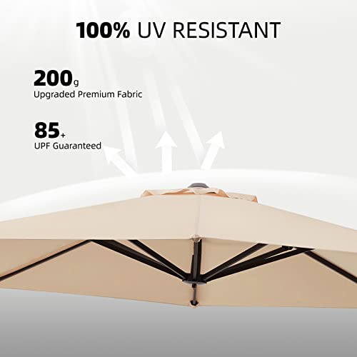 wikiwiki 11 FT Cantilever Patio Umbrella Tan