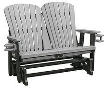 American Furniture Classics Dual Fan Back Glider Light Grey and Black