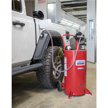 Lincoln 3675 25 Gallon Steel Fuel Caddy with 2-Way Rotary Pump, 7' Wire-Reinforced Hose, Internal Volume-Level Sight Gauge, Fire-Screened Vent Cap, Anti-Spark Aluminum Skid Pads