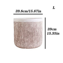 Planters Retro Wood Cement Flowerpot Large Simple Living Room Floor-Standing Potted Flowerpot for Planting Large Plants and Trees Nursery Pots (Size : Large)